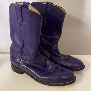 Vintage Justin's 1990 rich purple womens western cowboy boot size 8